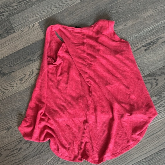 Tahari Red Sleeveless Relaxed fit Linen Tank Top - Picture 8 of 9